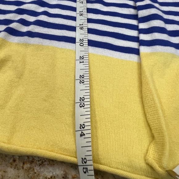 Talbots open lightweight cardigan - Size Petite Petite.  Yellow, Blue and White - Picture 12 of 13